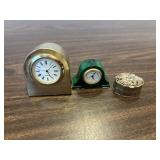 Miniature clocks and pill box
