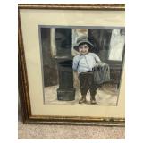Framed boy artwork