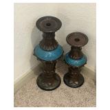 Large ceramic candle holders