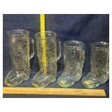 Glass boot mugs