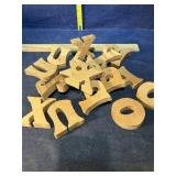Wooden letters and numbers