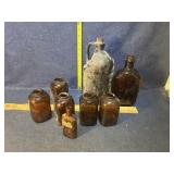 Brown glass bottles