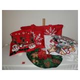 2 Christmas Aprons, Tote & Wreath Skirt