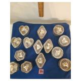 14 Pc Silver Plated Trinkit Boxes