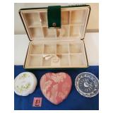 Mele Jewlery Case W/2 Trinket Boxes & Ring Hldr