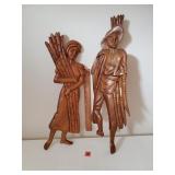 2 Pc Wood Carved Man & Women Fig. - As-Is