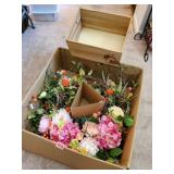 Floral Wreath & Wood Crate
