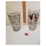 2 Vintage Cocktail Mixing Glasses