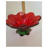 Red with Green Base Decorative Bowl