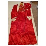 Vintage Red  Robe and Gown w/ Asian Design