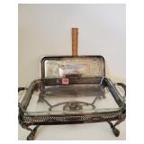 4 Pc Silver Plate Casserole Serving Dish