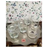 Drink Glasses with Aluminum Tray