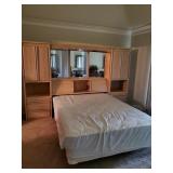 King/Queen Lighted/ Mirrored Headboard w/storage