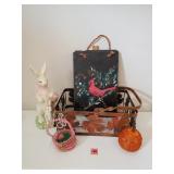 Metal Baskket with Seasonal Dï¿½cor