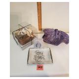 Metal Small Tray, Purple Leaf Bowl,Sented Wax