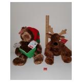 Gund Teddy Bear & Hallmark Reindeer