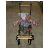 Doll Sleigh W/Teddy Bear