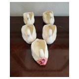 5 Swan Ceramic Trinket Containers