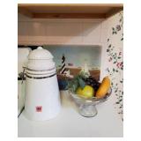 Light House Cannister, Cutting Board & Fruit