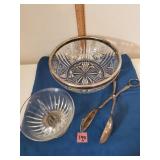 Silver Plate Salad Bowl, Divided Dish, Silver Plt