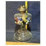 Oil lamp with vintage marbles