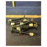 Toy train accessories, all lamp posts