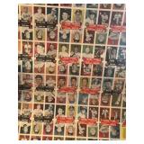 Uncut sheet of baseball cards