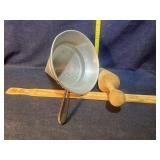 Aluminum strainer with wood pestle