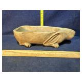 Wood bowl shaped like a bunny