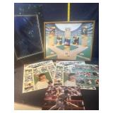 Baseball frame/Don Mattingly and uncut cards