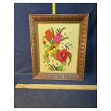 Framed crewel