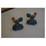 Set of Cast Iron Rooster Bookends