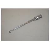 Sterling Jeweled Handle Darning/Button Hook