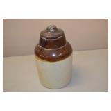 Unmatched Narrow Top Crock and Lid