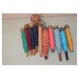 Lot of Wood Thread Spools