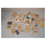 Lot of 35 Wood Stamps