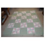 Hand Stitched Quilt 78x64" Has some minor stains