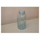 White Crown Blue Jar with Ball Lid