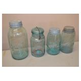 Lot of 4 Ball Blue Jars