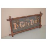 Early Wood Framed Artwork Ornate Frame