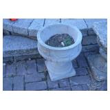 Cement Urn 14" Across 17" Tall Cracked