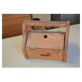 Kiwi Oak Shoe Shine Box with Supplies