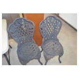 Set of 2 Matching Cast Iron Porch Chairs