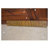 Beeswax Candles Wood Sign 4x40"