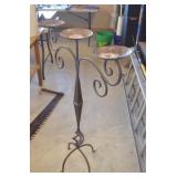 3 Light Blacksmith Forged Candle Holder 42"