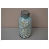 Blue Ball Jar of Buttons