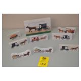 Lot of 9 Amish Horse & Buggy