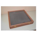 Glass Top Wood Display Case 18x19.5x2.5"