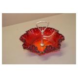 Fenton Amberina Ruby Snack Dish