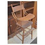 Pressed Back Oak High Chair